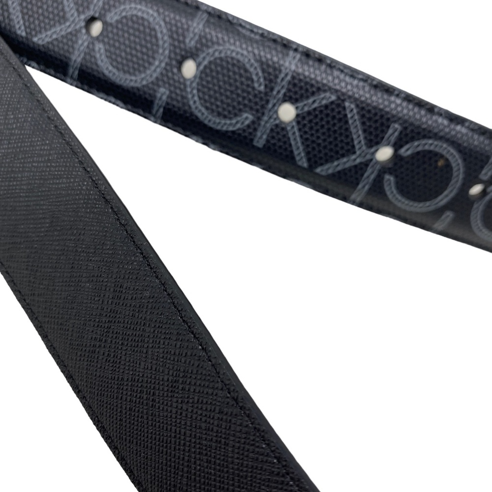 Calvin Klein Men's Plain Leather Belt Long Reversible Logo Black 41002353 010 - Picture 2 of 6